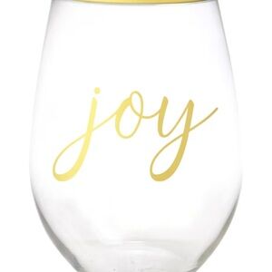 Set of 4. Joy Gold Accent Glass 16oz.